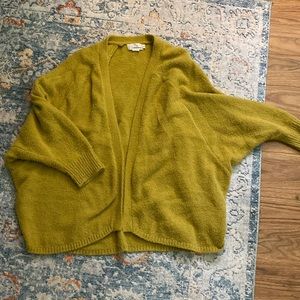 Anthropologie oversized chartreuse cardigan